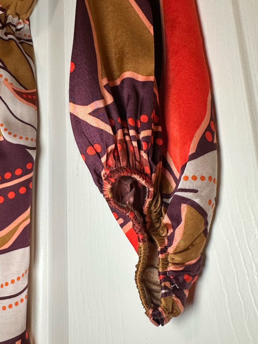 Anthropologie Floral Printed Midi Dress XS NWT Satin Faux Wrap Long Sleeve $170 - Picture 10 of 14